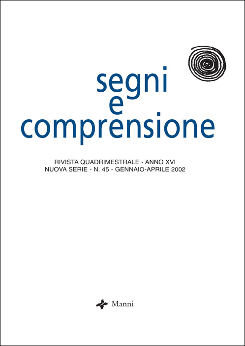 Segni e Comprensione n 45 2002 - Cover