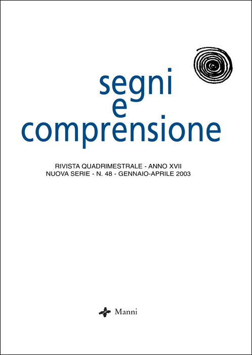 Segni e Comprensione n 48 2003 - Cover