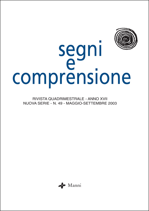 Segni e Comprensione n 49 2003 - Cover