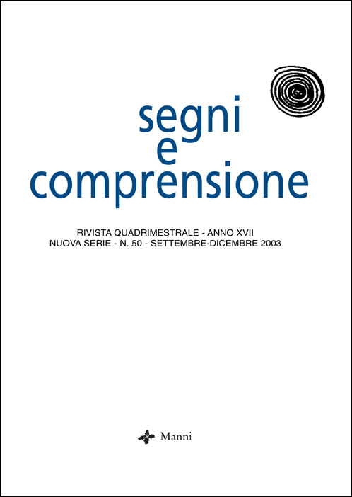 Segni e Comprensione n 50 2003 - Cover