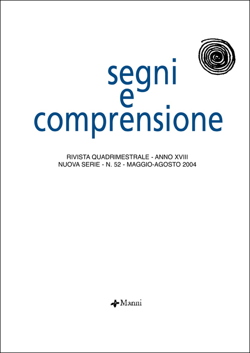 Segni e Comprensione n 52 2004 - Cover