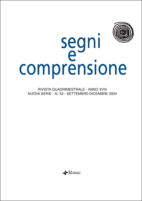 Segni e Comprensione n 53 2004 - Cover