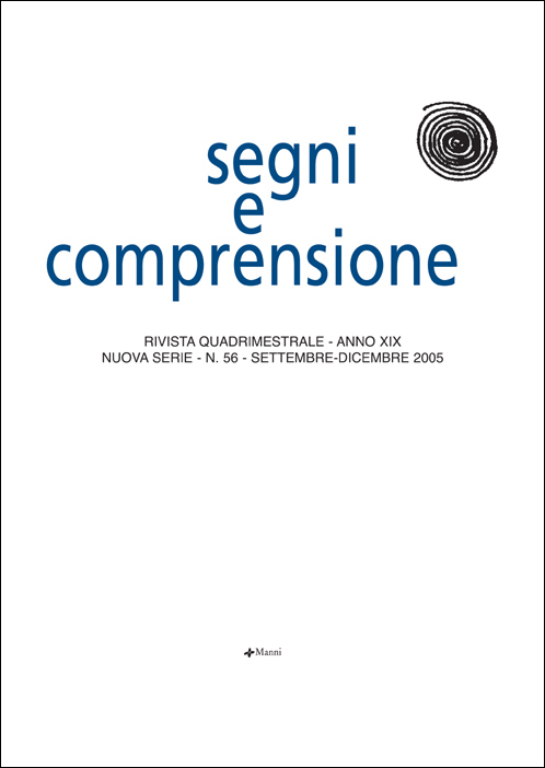 Segni e Comprensione n 56 2005 - Cover