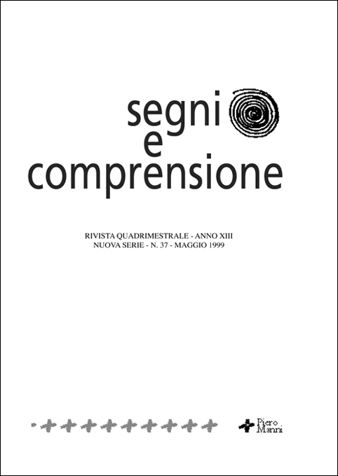 Segni e Comprensione n 37 1999 - Cover