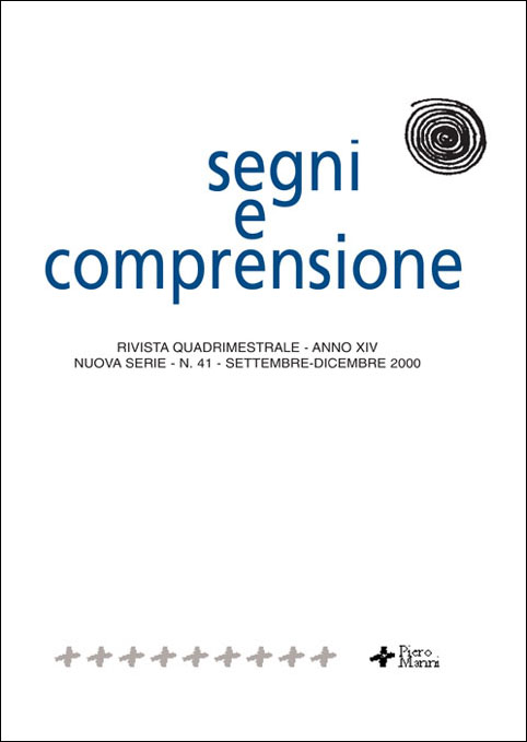 Segni e Comprensione n 41 2000 - Cover